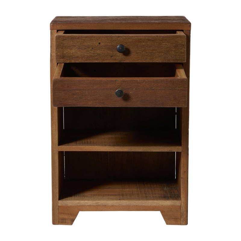 Kastje recycled hout - bruin - 60x40x25 cm