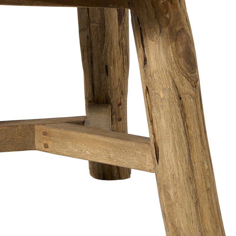 Bijzettafel recycled hout - bruin - ø50x38 cm