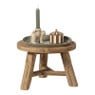 Bijzettafel recycled hout - bruin - ø50x38 cm