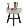 Recycle tafeltje met zinken blad - wit - 60x57 cm