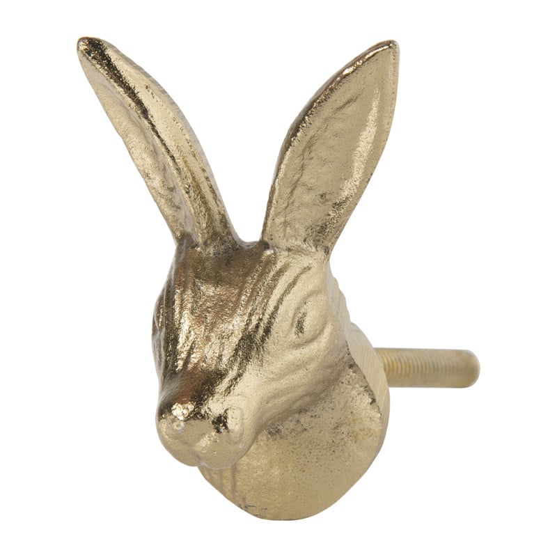 Deurknop haas - goud- 3x6 cm