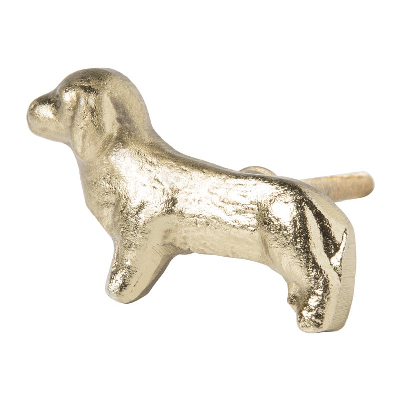 Deurknop teckel - goud - 7x4 cm