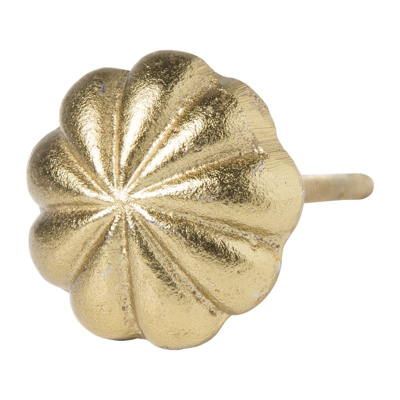 Deurknop bloem - goud - ø4 cm