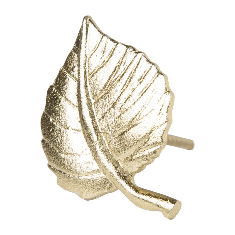 Deurknop blad - goud - 9x6 cm