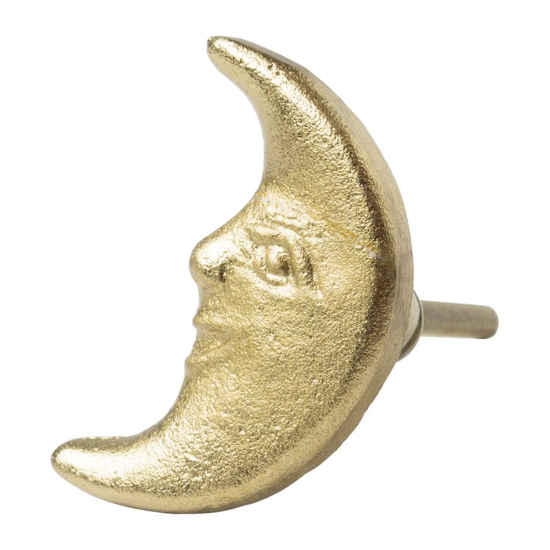 Deurknop maan - goud - 5x3 cm