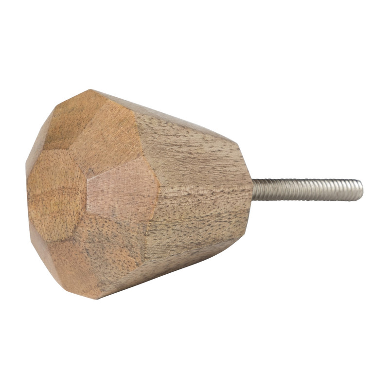 Deurknop rond - hout - 4x4 cm