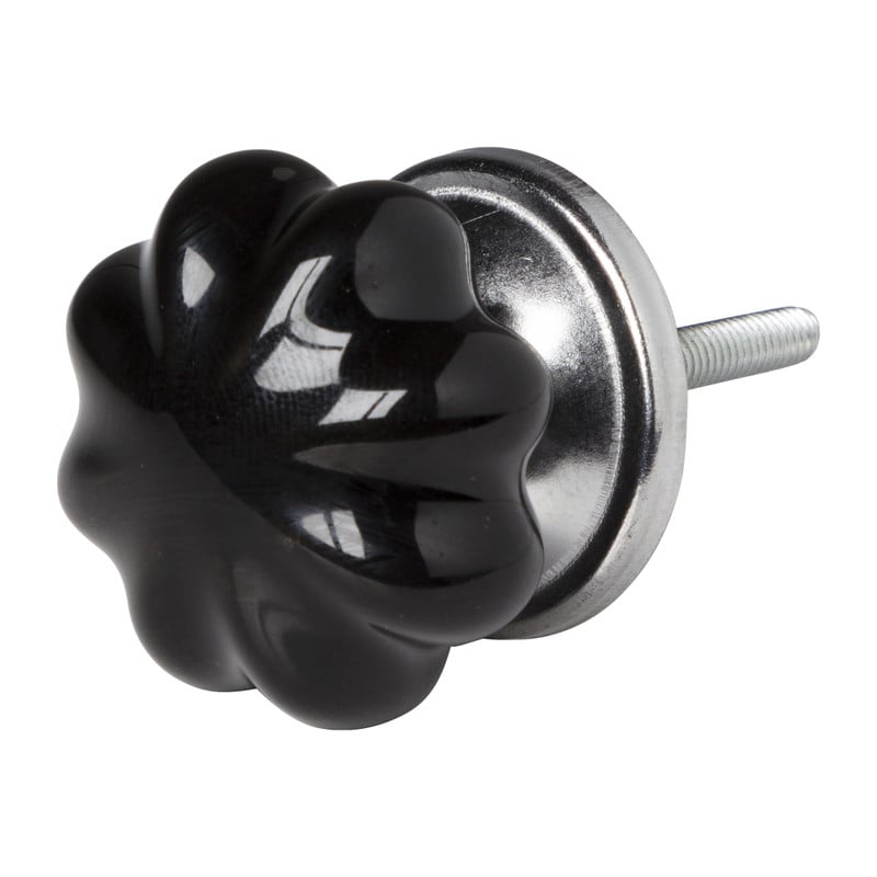 Deurknopje pompoen - zwart - ø3.5 cm