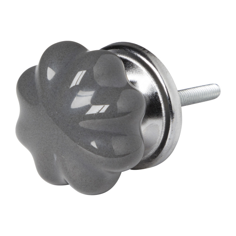 Deurknopje pompoen - grijs - ø3.5 cm