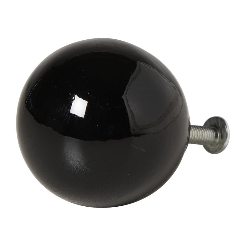 Deurknopje rond - zwart - ø3.3x3.5 cm