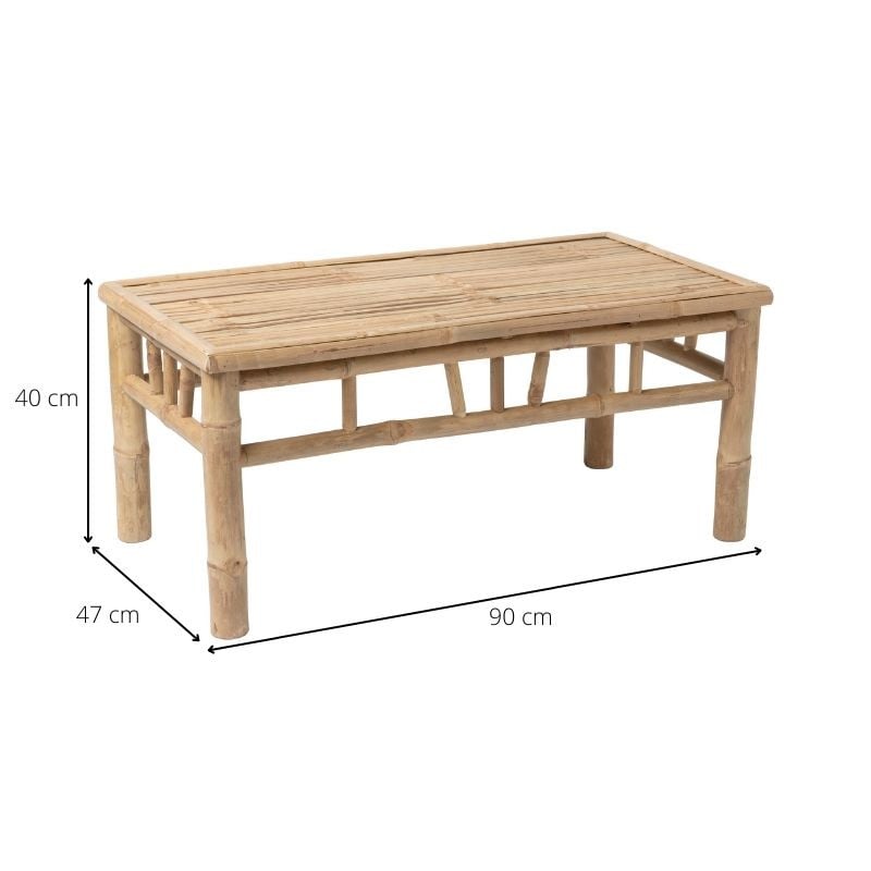 Salontafel - bamboe - naturel - 90x47x40 cm