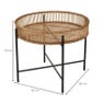 Bijzettafel met bamboe tray - ø60x49 cm