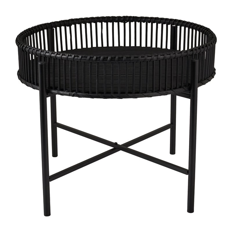 Bijzettafel met bamboe tray - ø49x40 cm