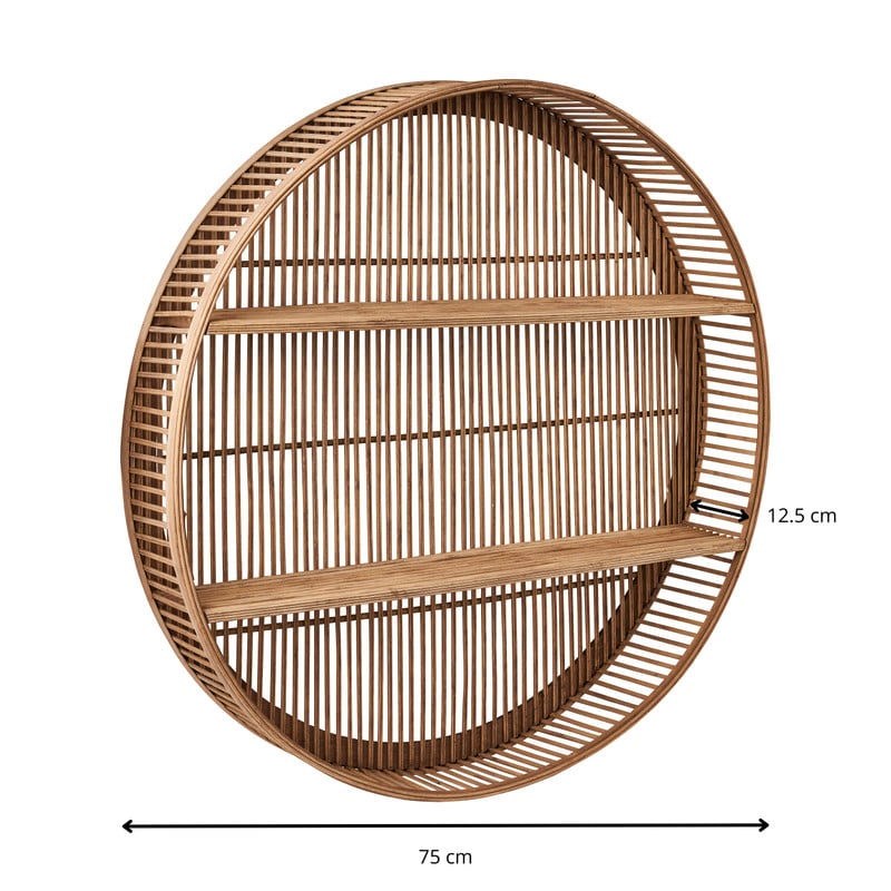 Wandkastje bamboe rond - ø75x12.5 cm