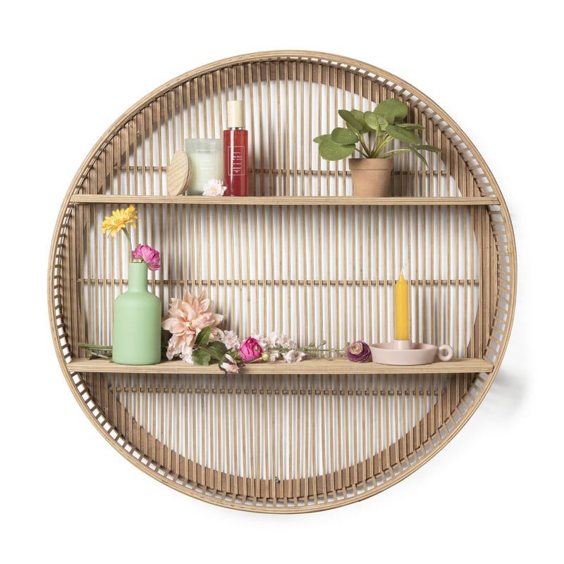 Wandkastje bamboe rond - ø75x12.5 cm