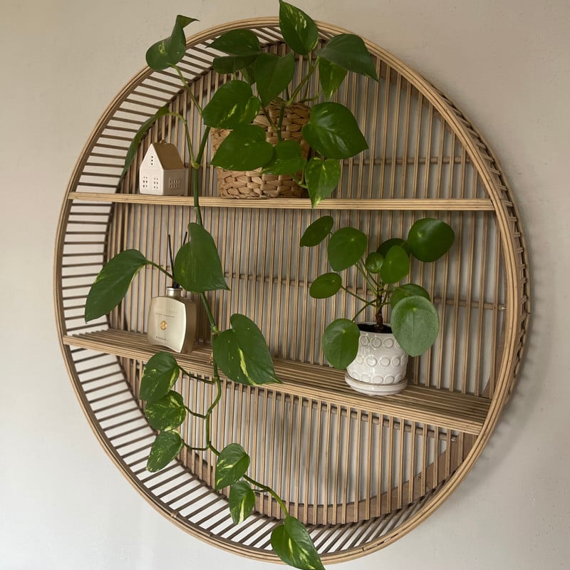 Wandkastje bamboe rond - ø75x12.5 cm