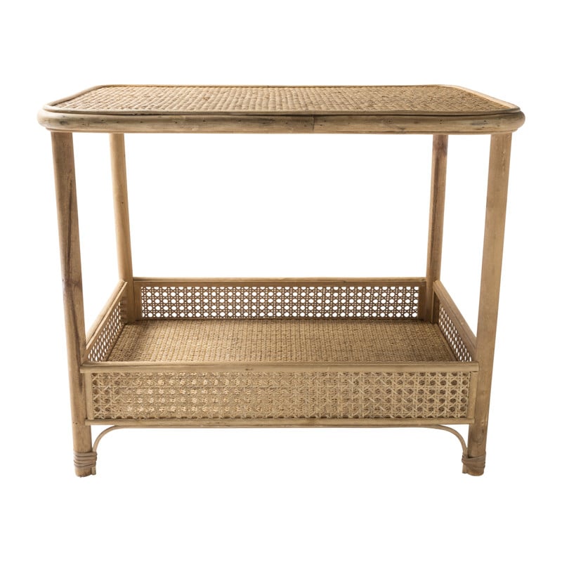 Rotan bijzettafel - rechthoek - 60x40x50 cm 