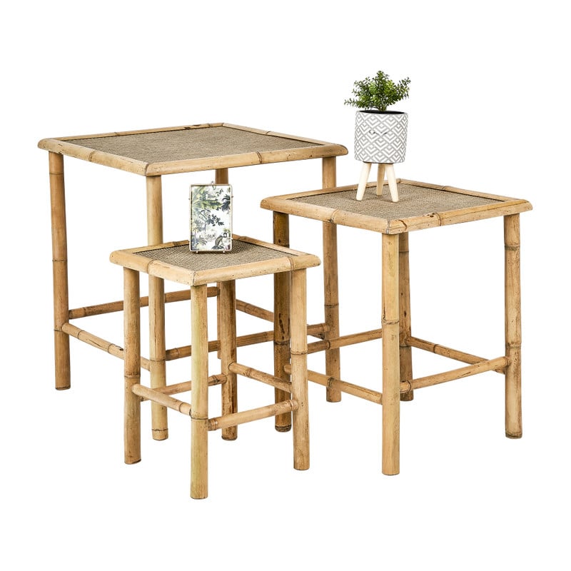 Bamboe bijzettafel - 30x30x43 cm