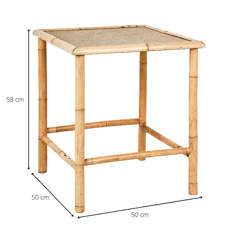 Bamboe bijzettafel - 50x50x58 cm