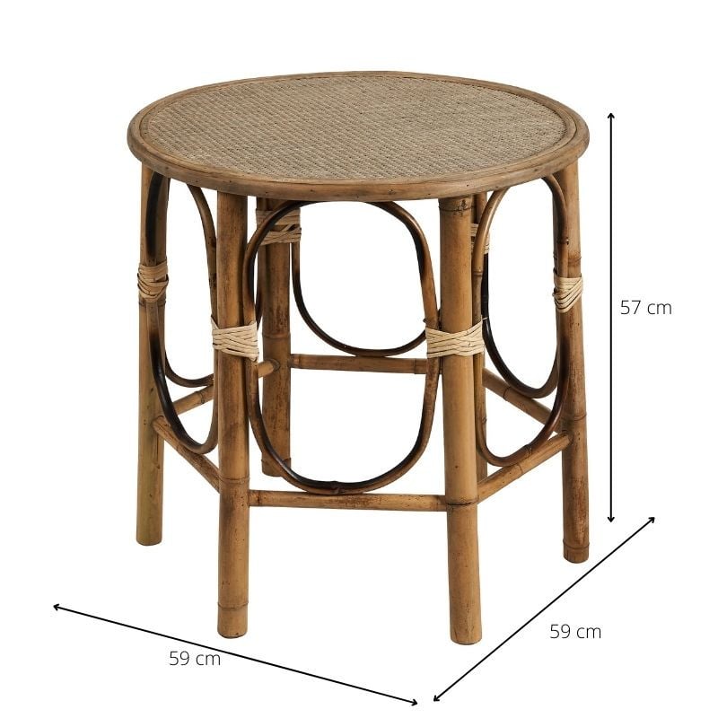 Bamboe bijzettafel rond - ø59x57 cm
