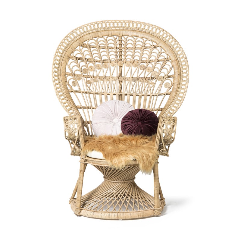 Rotan pauwentroon - 145x105x78 cm