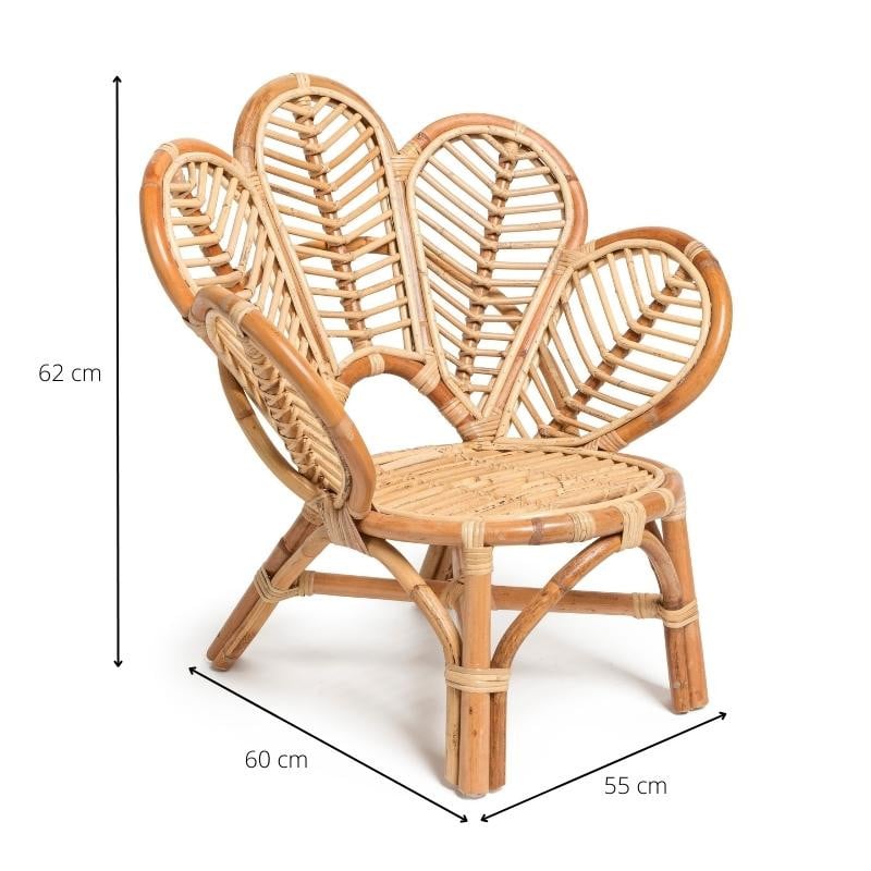 Rotan lotus kinderstoel - 60x55x62 cm