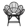 Rotan lotus kuipstoel - zwart - 97x89x64 cm
