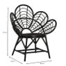 Rotan lotus kuipstoel - zwart - 97x89x64 cm