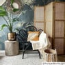 Rotan lotus kuipstoel - zwart - 97x89x64 cm