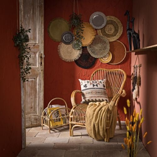 Rotan fauteuil Bandung - naturel - 83x69x84 cm