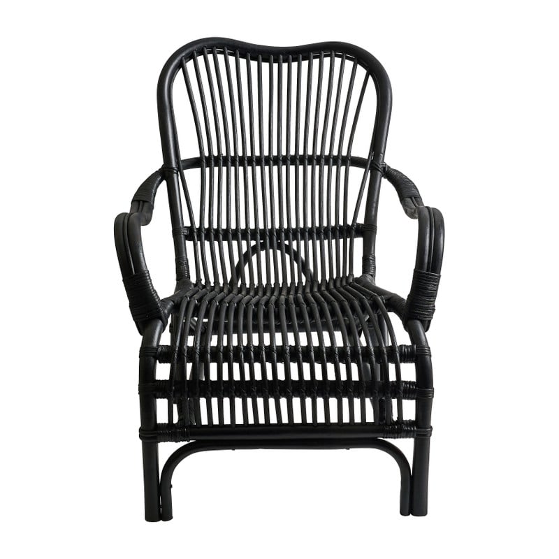 Rotan fauteuil bandung - zwart - 83x69x84 cm