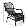 Rotan fauteuil bandung - zwart - 83x69x84 cm