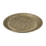 Metalen schaal met  bloem - zilver - 46 cm