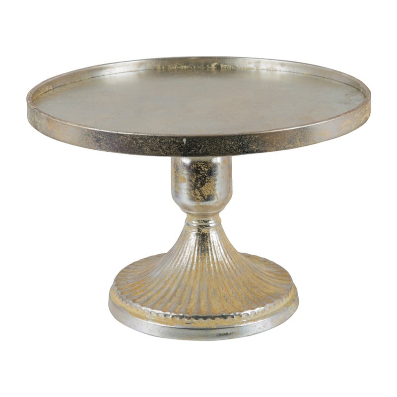 Tray op voet - 35x23 cm - zilverkleurig
