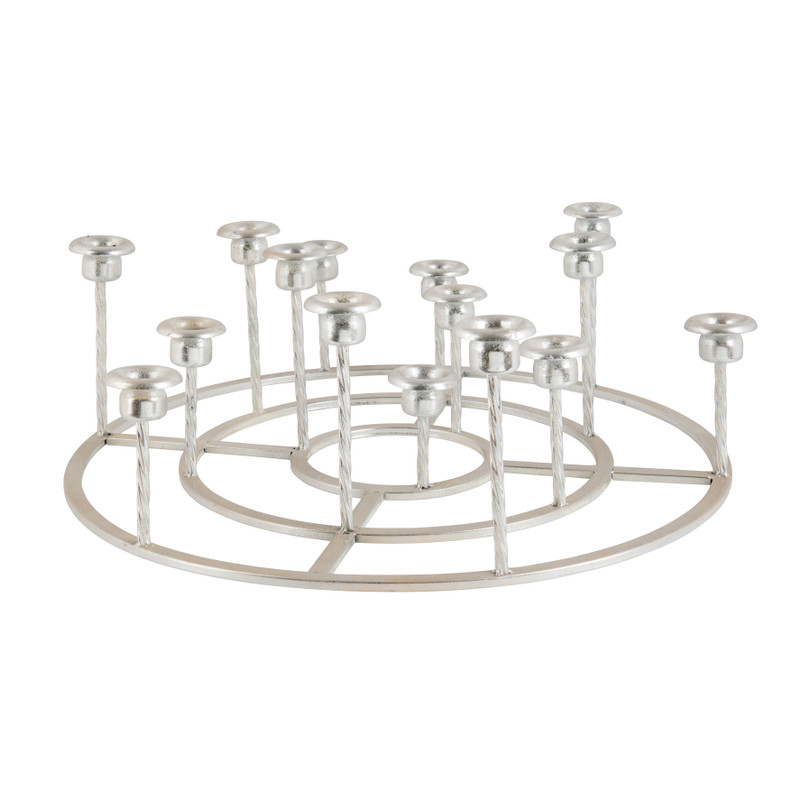 Kandelaar rond - zilver - 53x50x17 cm