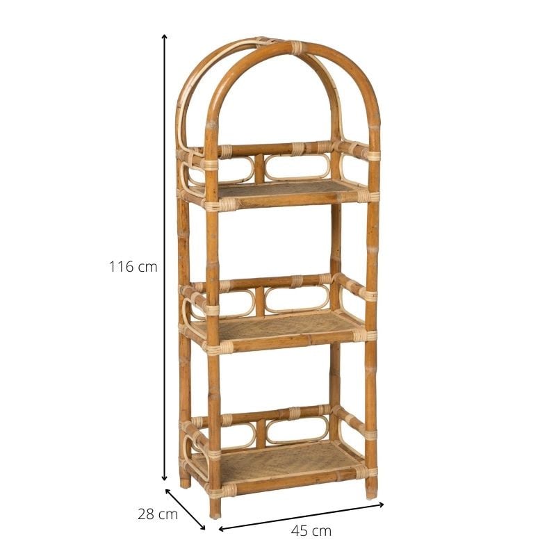Rotan kast - 3 planken - naturel 