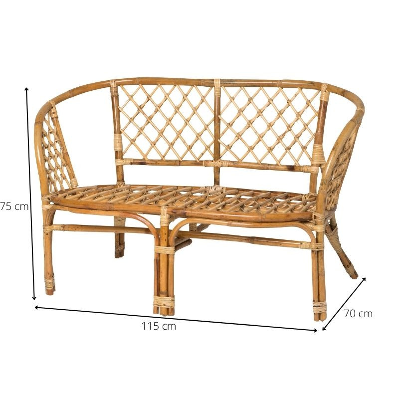 Bank bahama - rotan - naturel - 115x70x75 cm