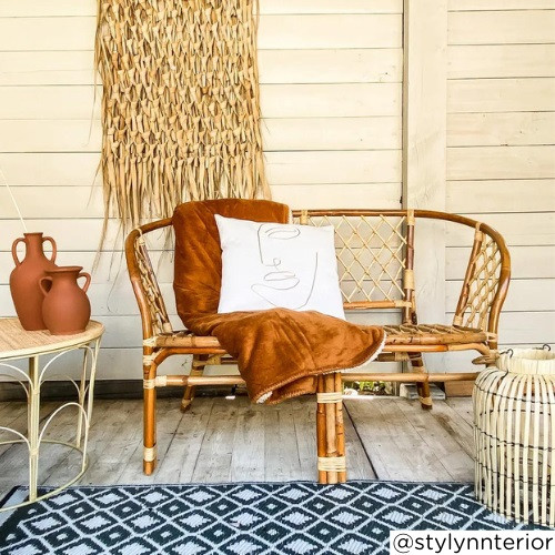 Bank bahama - rotan - naturel - 115x70x75 cm