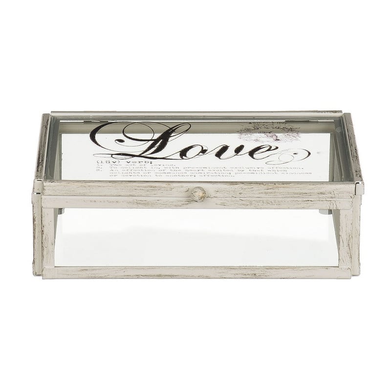 Glazen kistje love -12x17x5.5 cm