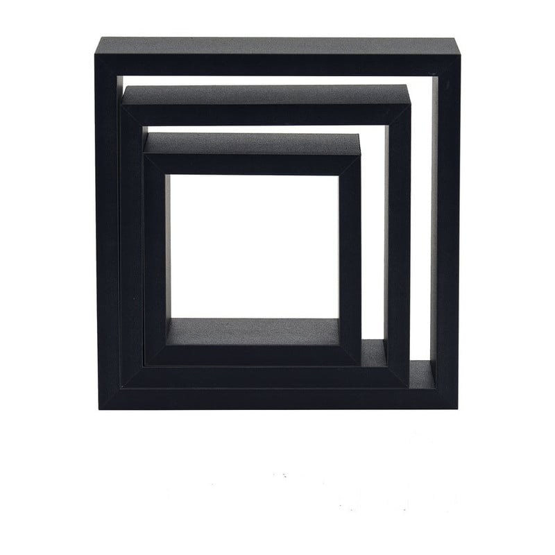 Wandkastje set van 3 zwart
