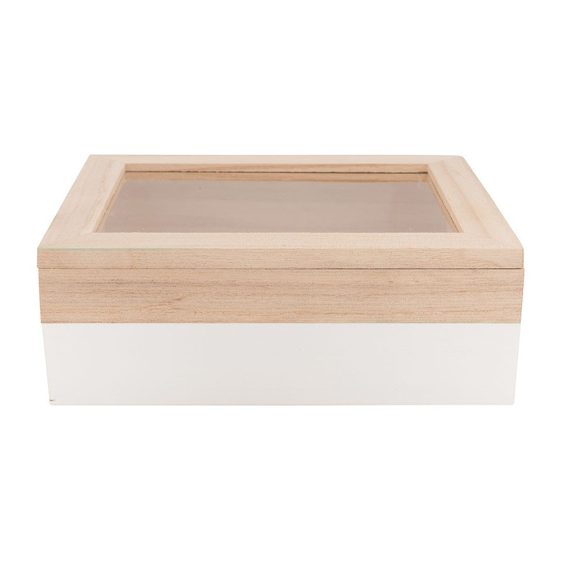 Kistje gedipt - 18x15x6 cm - wit