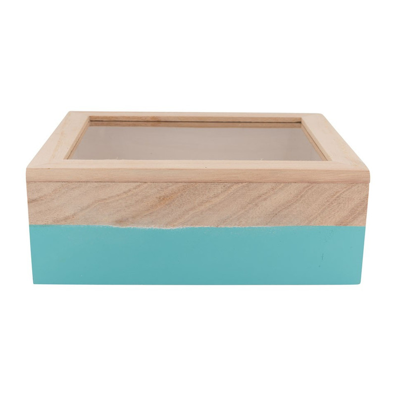 Kistje gedipt - 21x17x8 cm - blauw