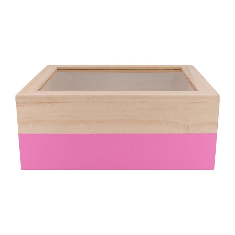Kistje gedipt - 23x19x9 cm - roze