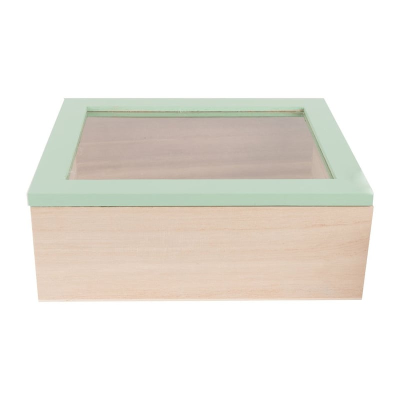 Kistje gedipt deksel - 21x17x8 cm - groen