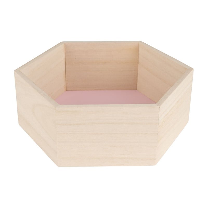 Wandkastje 6 kantig klein roze