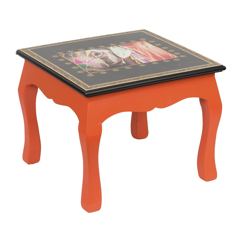 Bijzettafeltje wild life - 34x34x27 cm – oranje