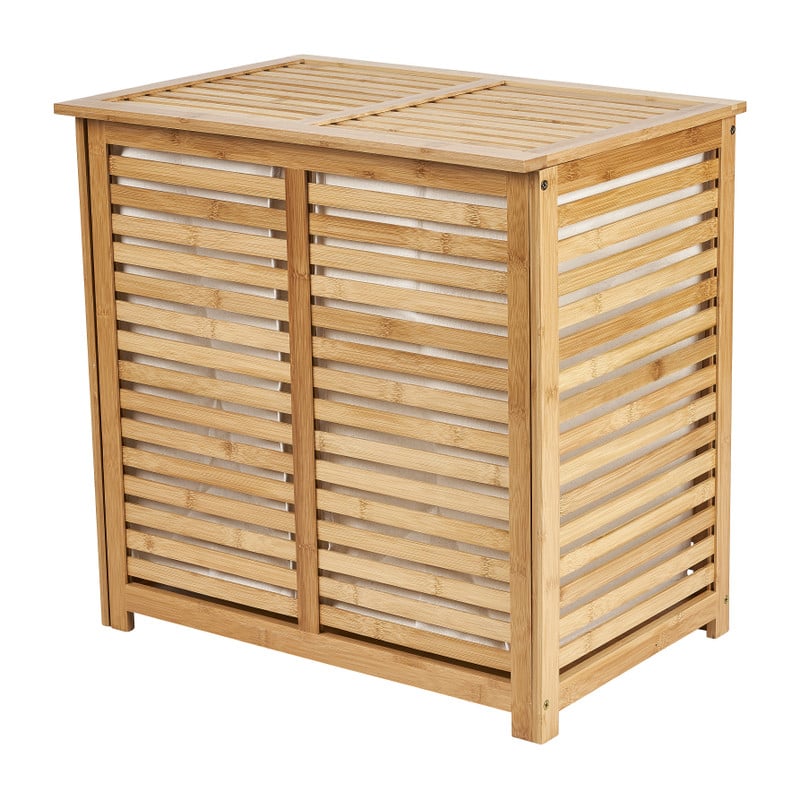 Wasmand bamboe dubbele mand - 2x40 liter 