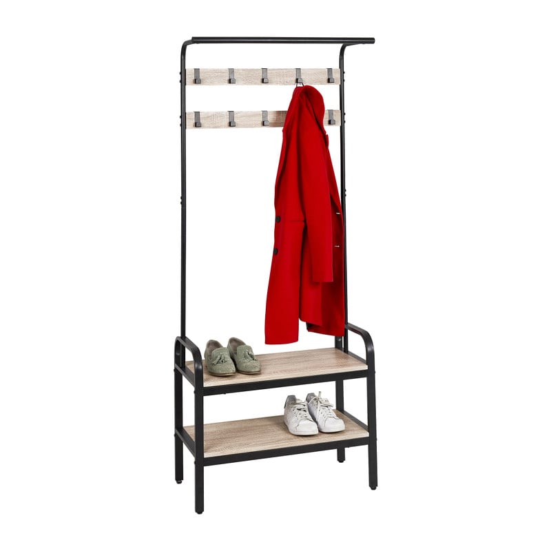 Kapstok met schoenenrek Lily - 74x34x170 cm