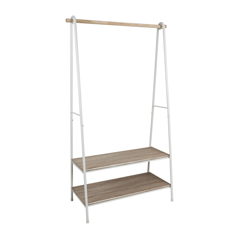 Kledingrek Lily - wit - 85x46x165 cm