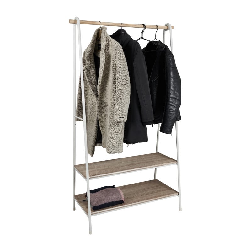 Kledingrek Lily - wit - 85x46x165 cm