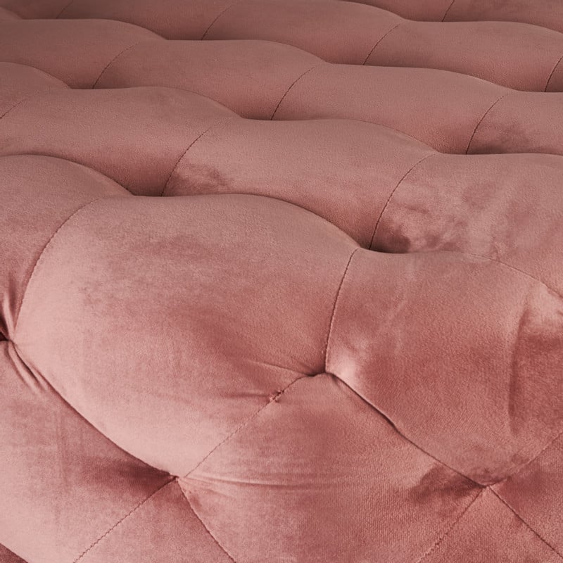 Velvet poef XXL - roze - ø91x42 cm